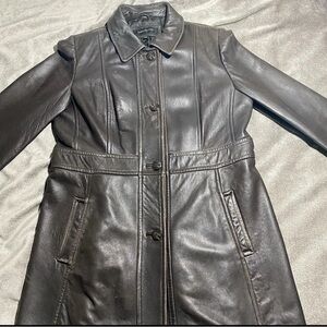 Vtg Jones New York Luxurious Soft Brown Leather Button Jacket Coat Women’s XL
